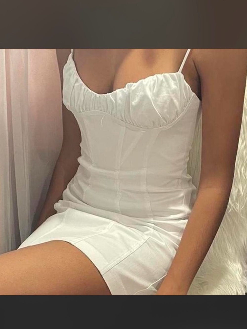 Zara mini dress bustier ; adjustable straps; built in shorts preloved